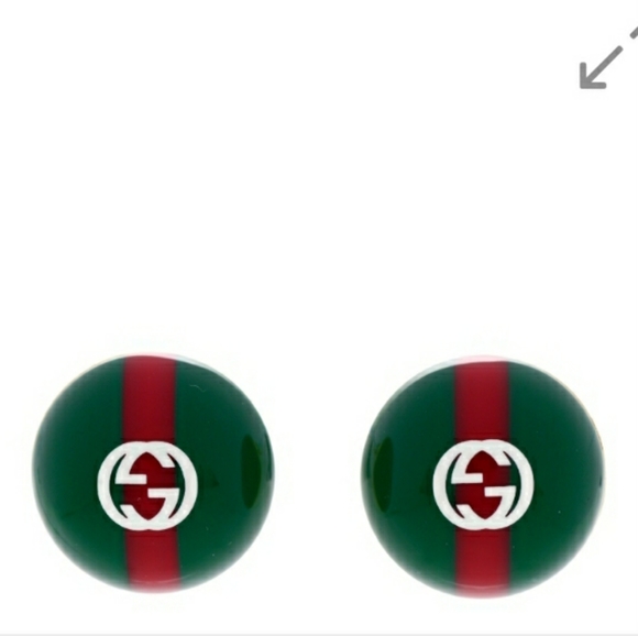 Authentic Large Gucci Resin Web Stud Earrings - Picture 2 of 10